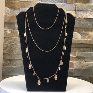 💎💎💎Canvas Goldtone Multi-Strand Necklace